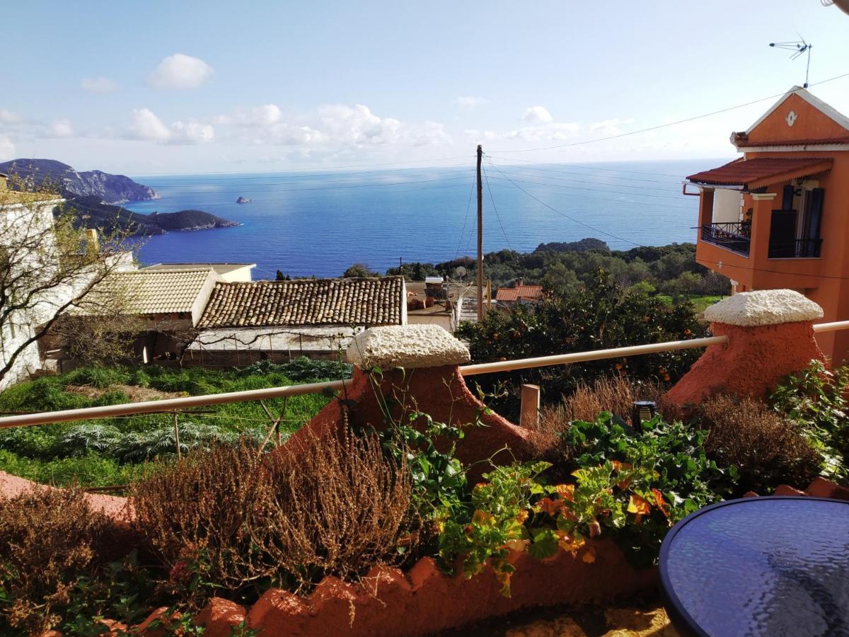 Traditional Panoramic Sea View House Lakones Exterior photo