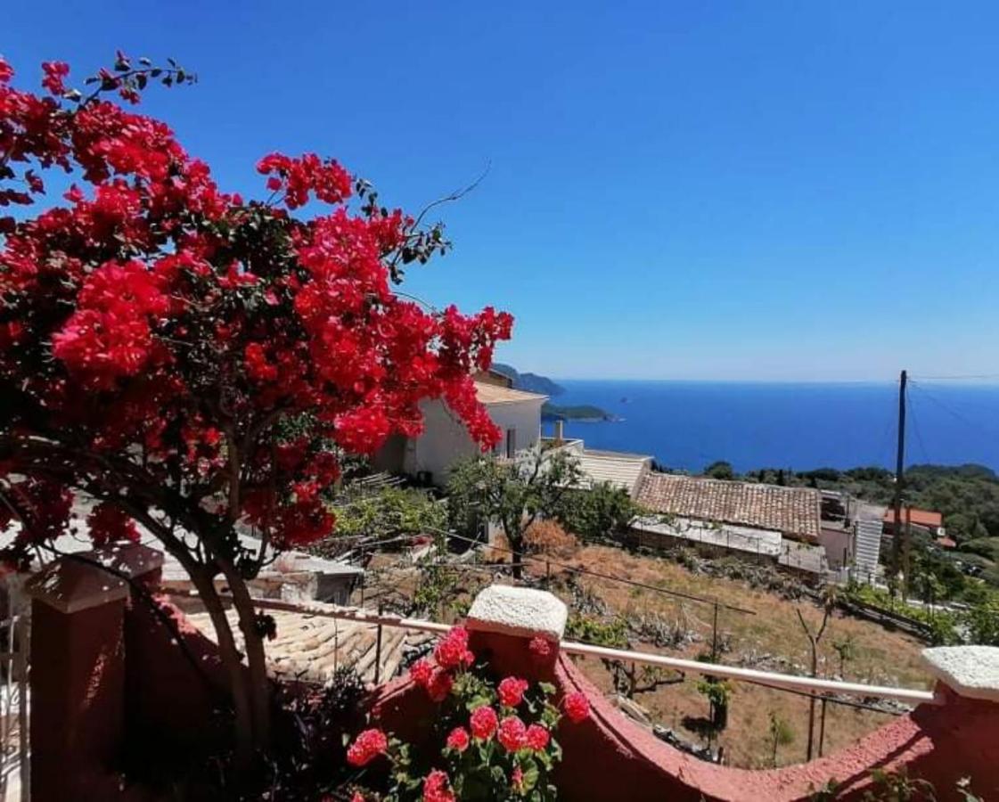 Traditional Panoramic Sea View House Lakones Exterior photo