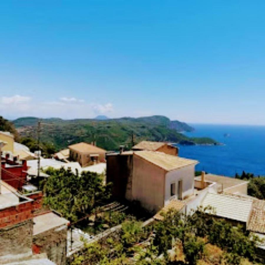 Traditional Panoramic Sea View House Lakones Exterior photo
