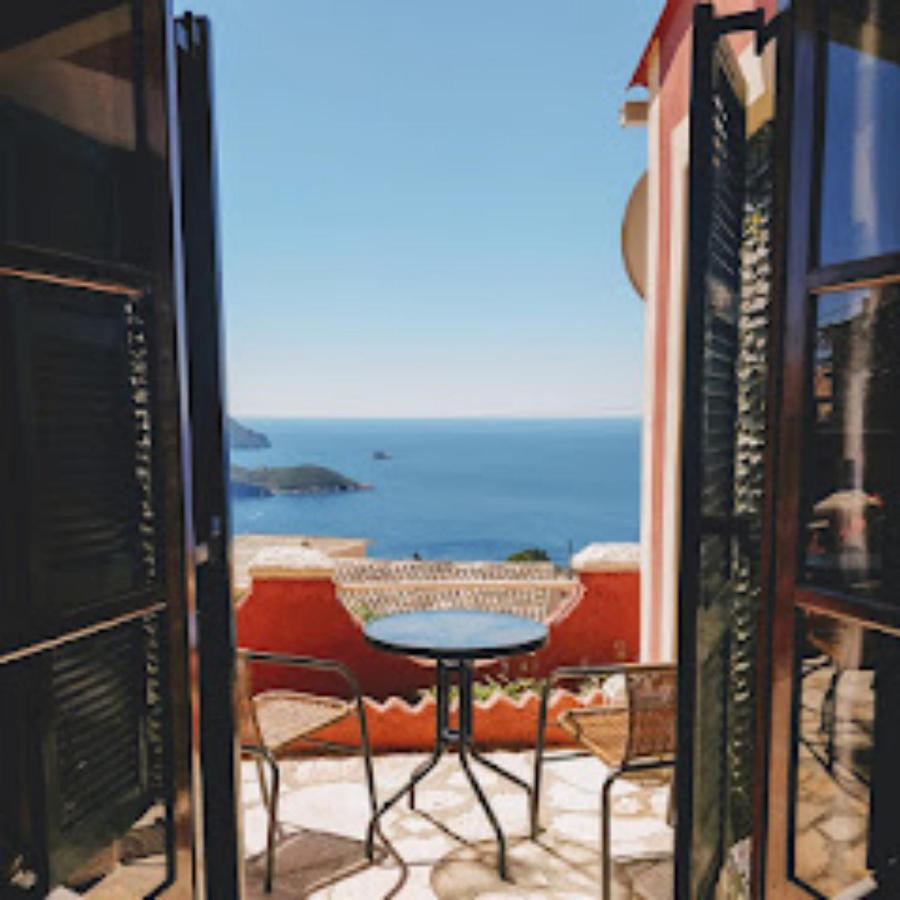 Traditional Panoramic Sea View House Lakones Exterior photo