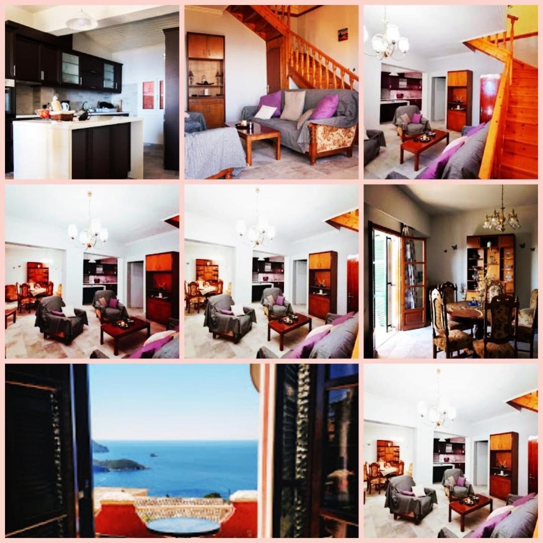 Traditional Panoramic Sea View House Lakones Exterior photo